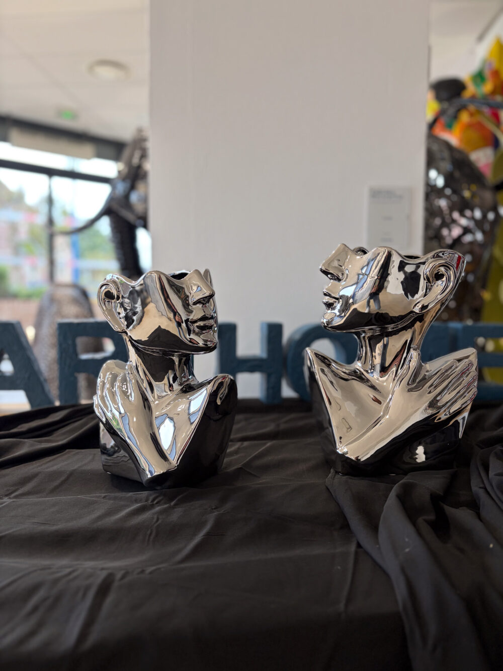 Vase visage femme en céramique