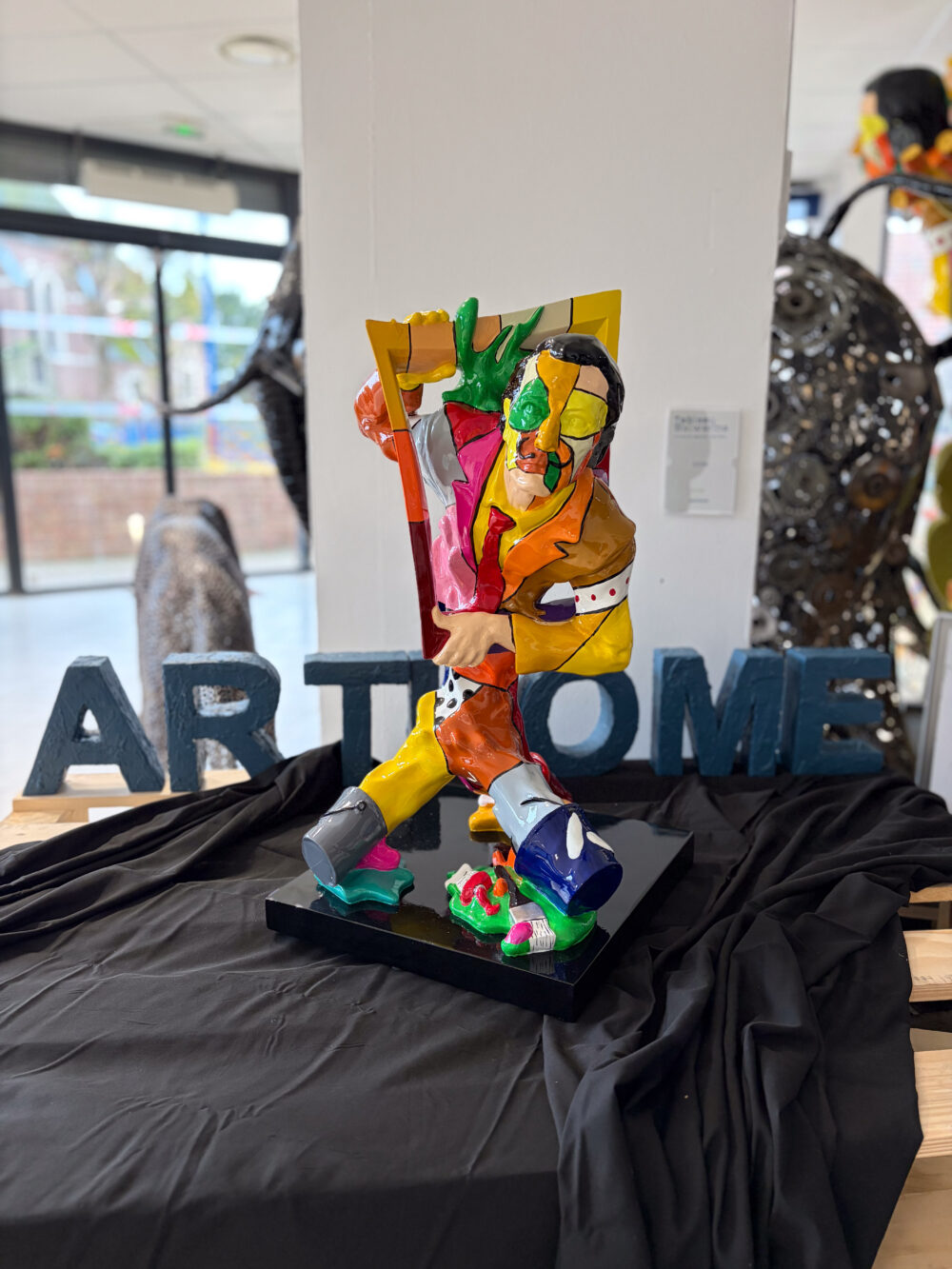 Sculpture Dali colorée fusion artistique avec peinture 60 cm ArtHome