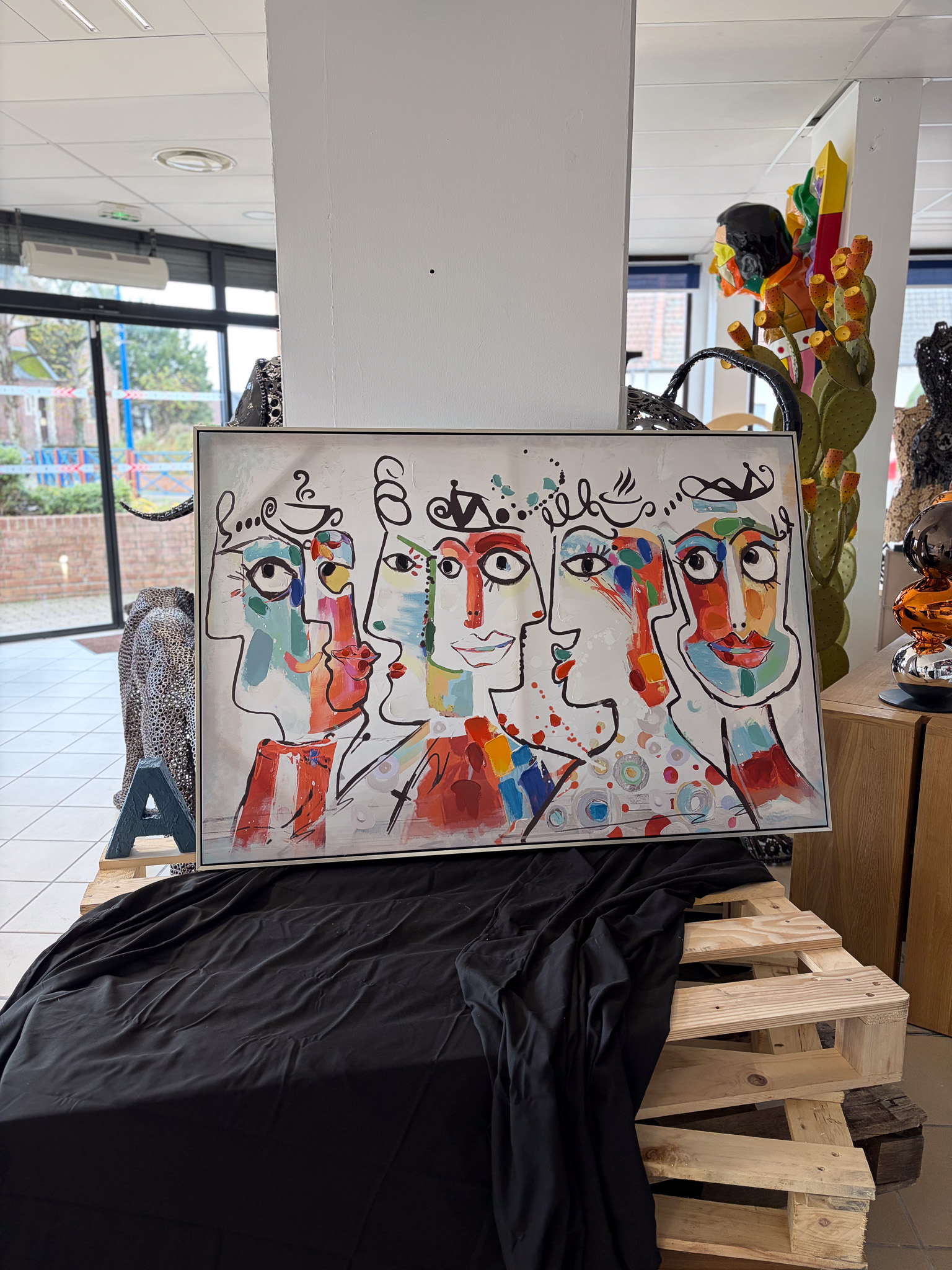 Tableau style Picasso coloré 120x80 cm