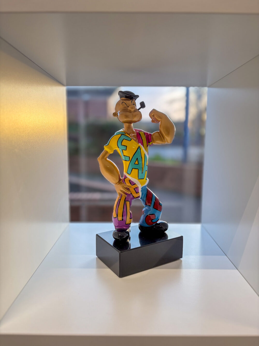 Sculpture Popeye Street Art en résine – décoration contemporaine 30 cm