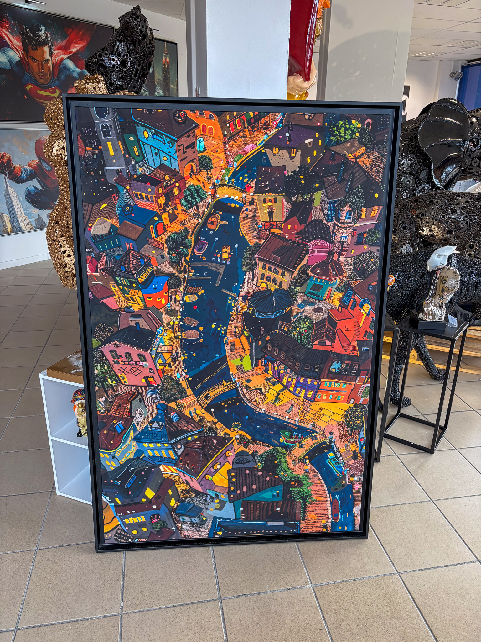 tableau ville nocturne grand format