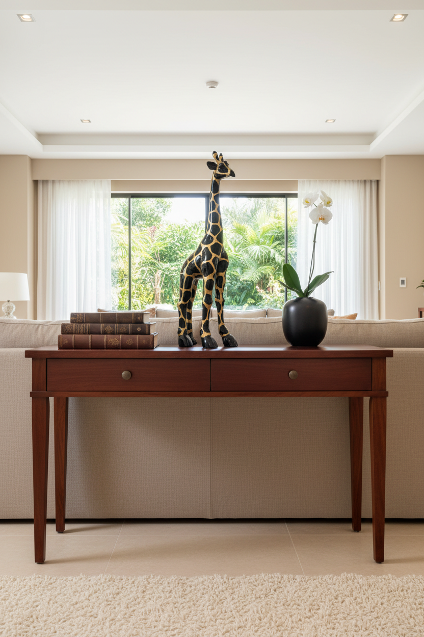 Figurine Girafe Or 50cm sur meuble