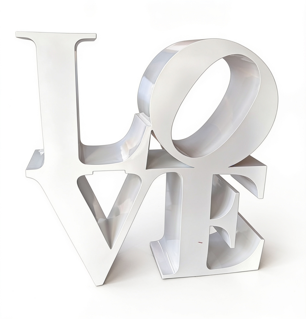 Sculpture LOVE blanc 1 m design moderne ArtHome