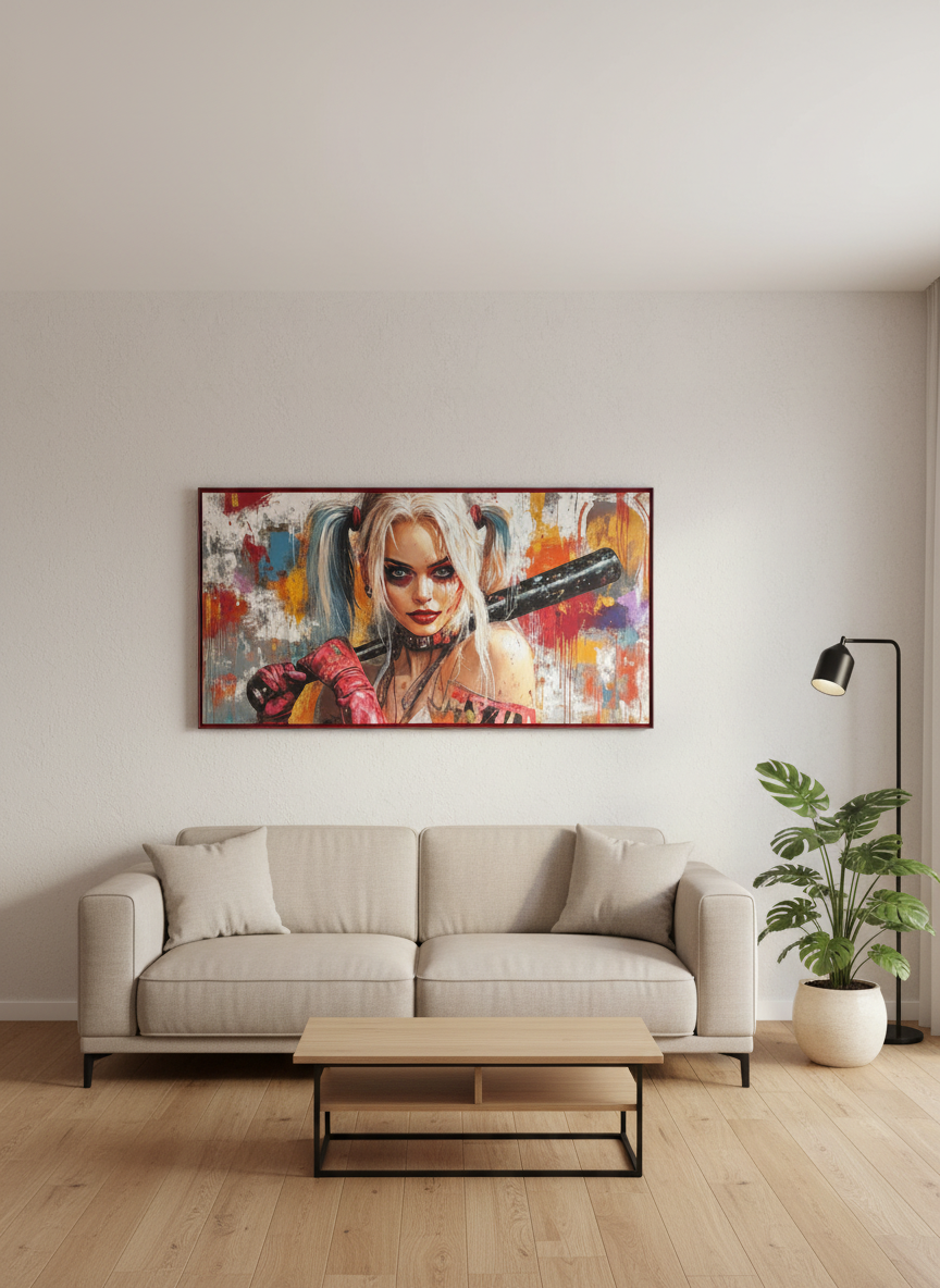 Tableau Encadré Harley Quinn Salon