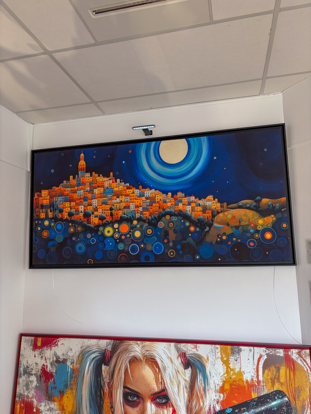 toile tableau ville nocturne