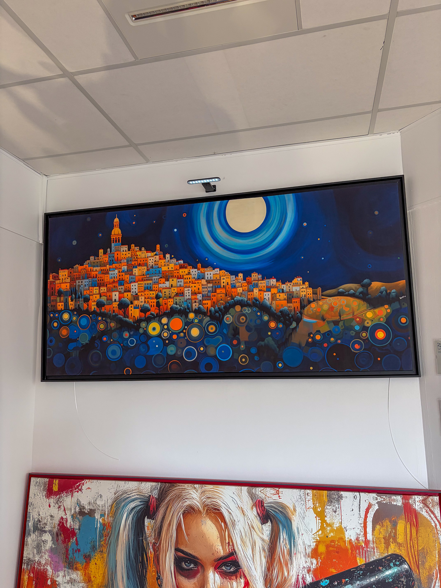 toile tableau ville nocturne