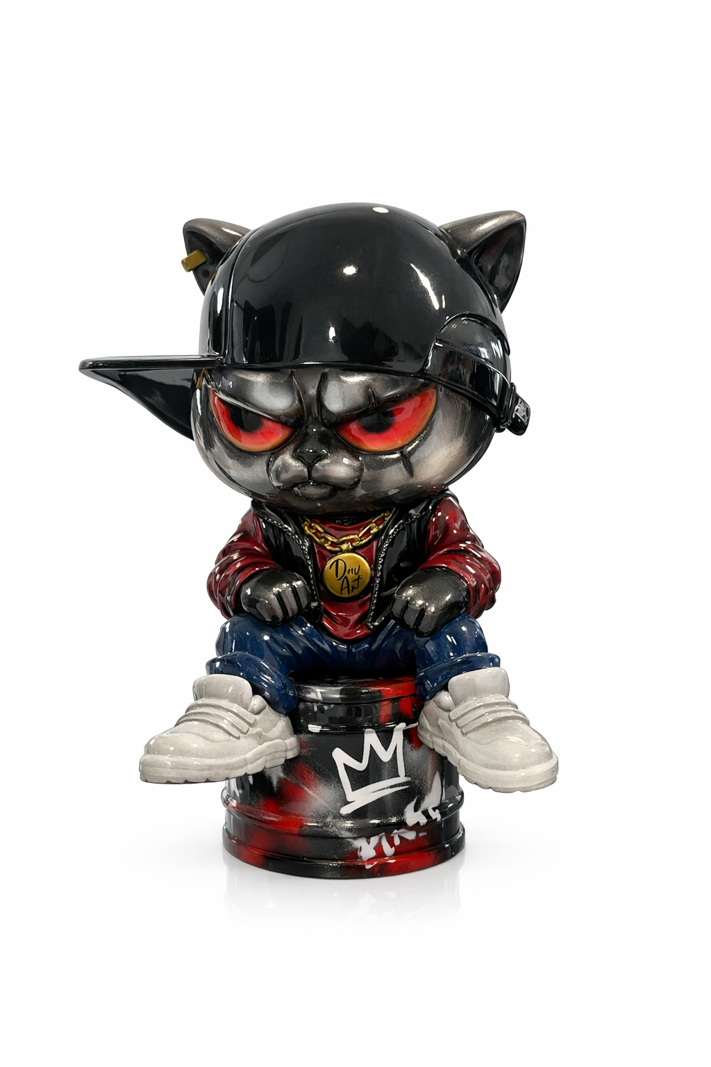 Sculpture Urban Cat Tonneau 30 cm – DAV’ART | Statue Design Street Art