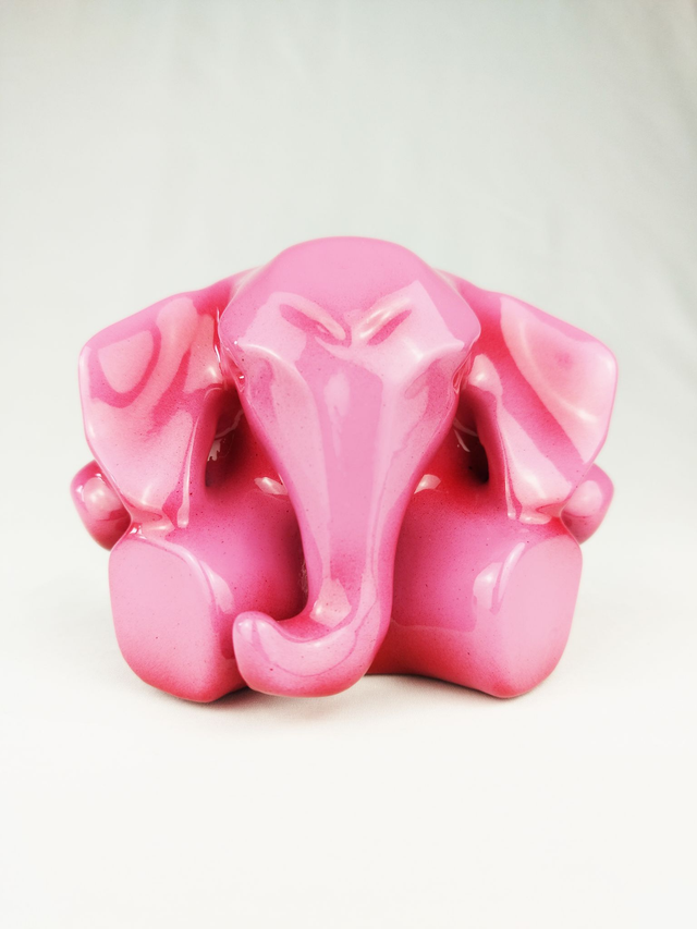 Sculpture Éléphant Rose 15 cm – DAV’ART | Objet Déco Design