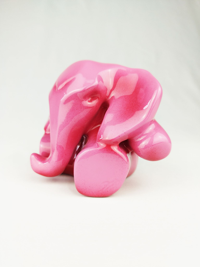 Sculpture Éléphant Rose 15 cm – DAV’ART | Objet Déco Design