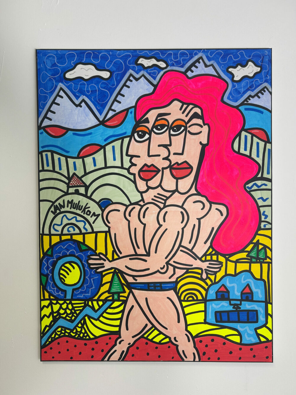 Triple – Tableau pop art original 55 × 75 cm | Van Mulukom