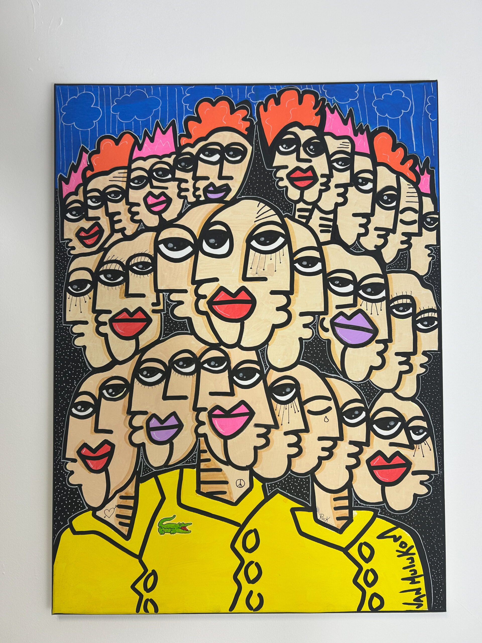 Groupe – Tableau pop art original 55 × 75 cm | Van Mulukom