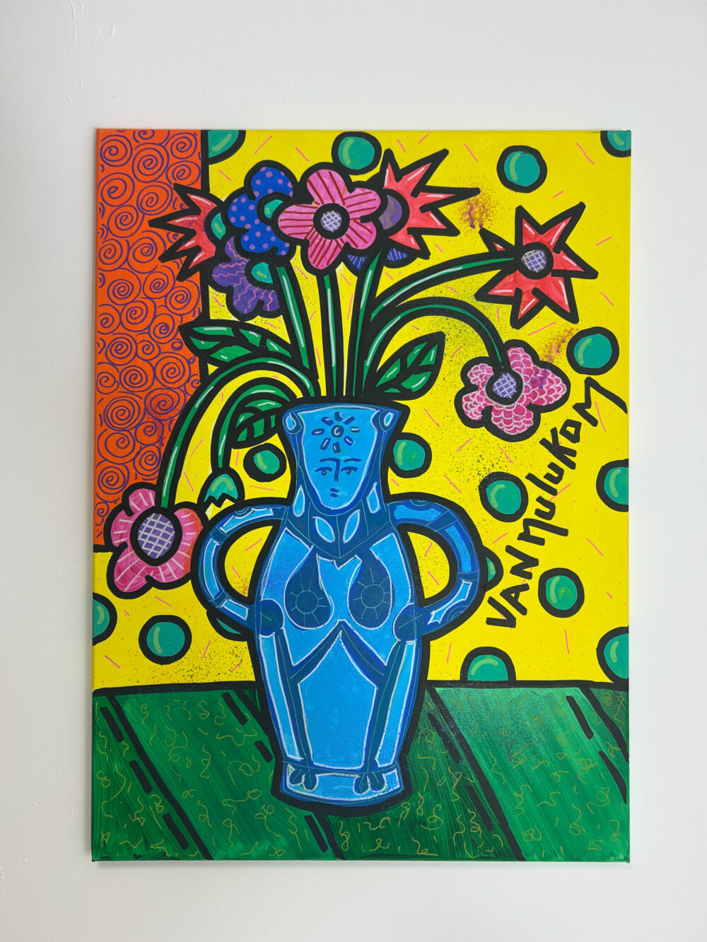 Vase – Tableau pop art original 55 × 75 cm | Van Mulukom