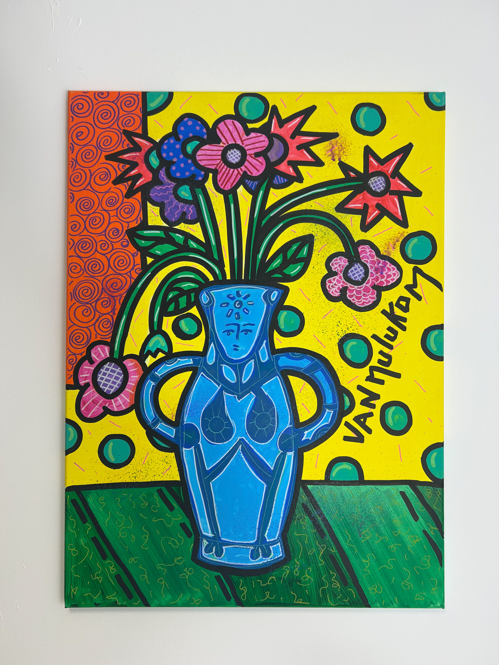 Vase – Tableau pop art original 55 × 75 cm | Van Mulukom