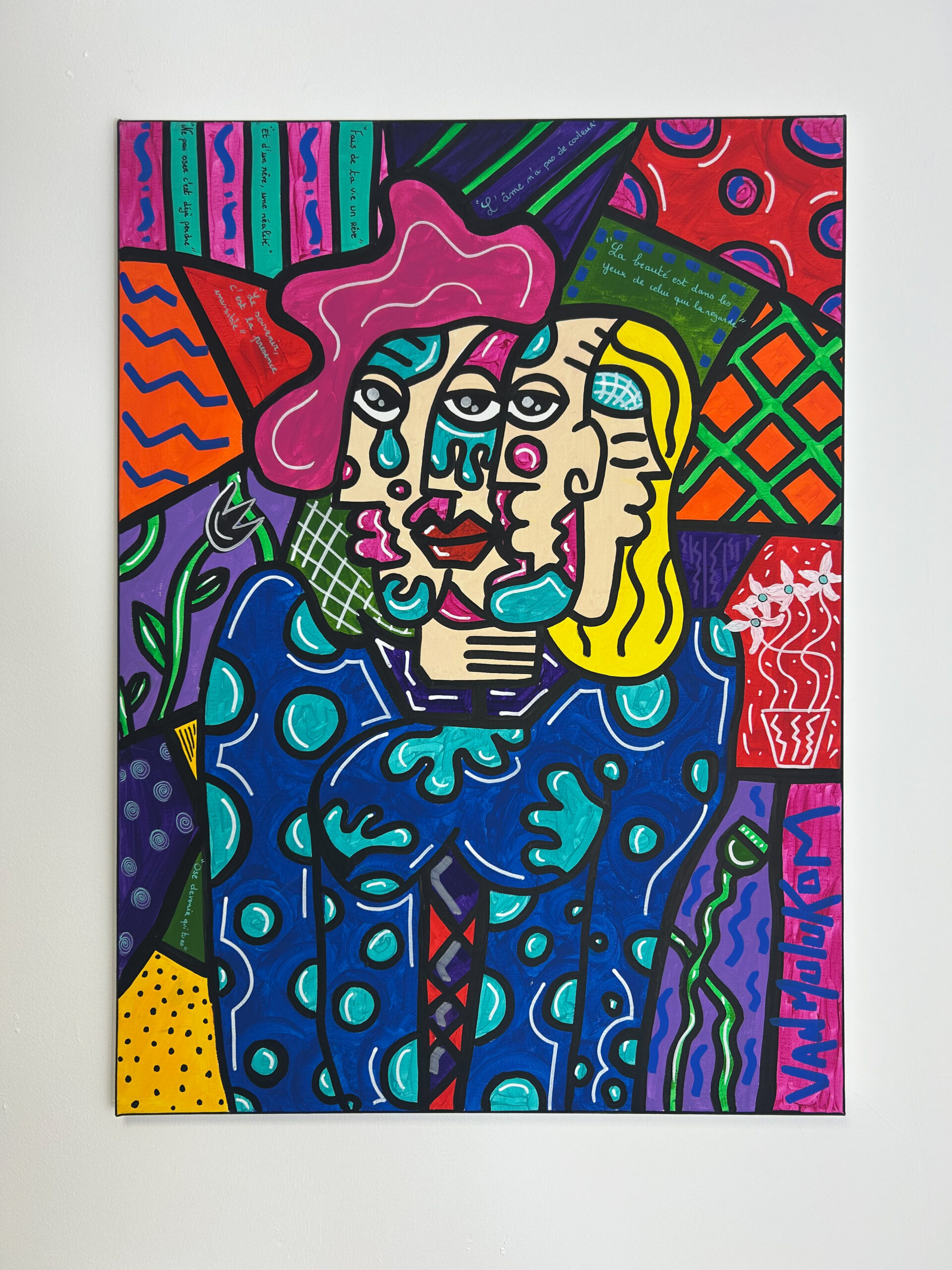 Tache pistache – Tableau pop art original 55 × 75 cm | Van Mulukom