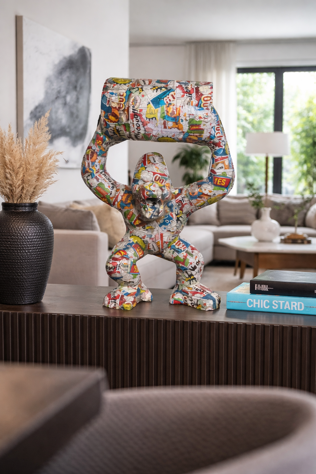 Gorille Pop Art Collage 65 cm – Thierry Auger | Pièce Unique