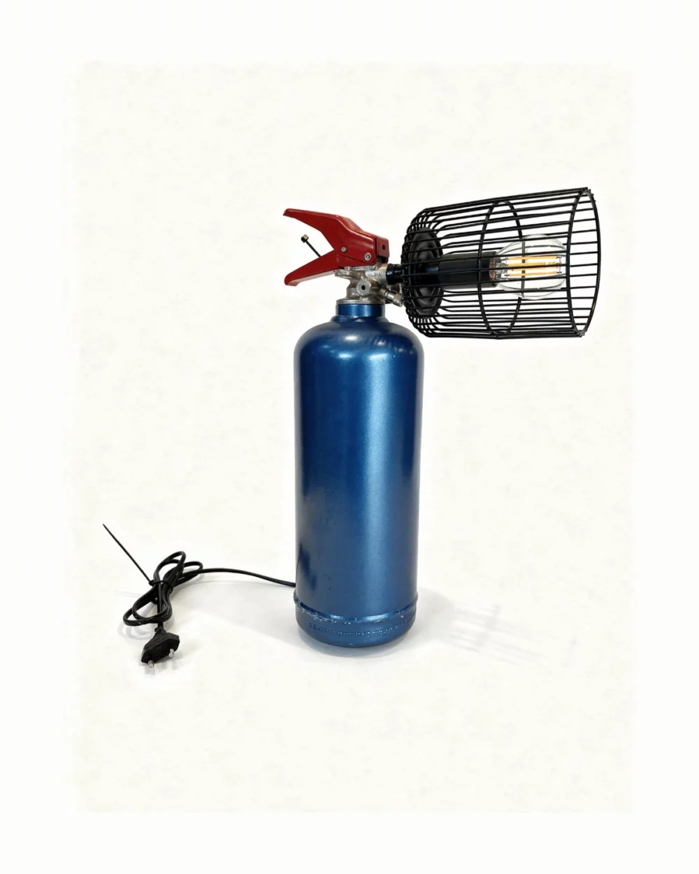 Lampe extincteur bleu métallisé – 40 cm