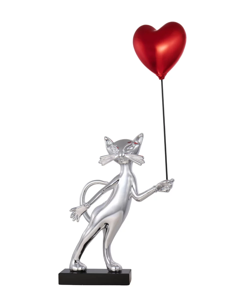 Statue Chat au Ballon Cœur 64 cm