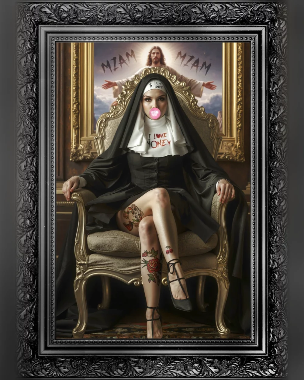 Tableau Nonne Pop 40×55 cm
