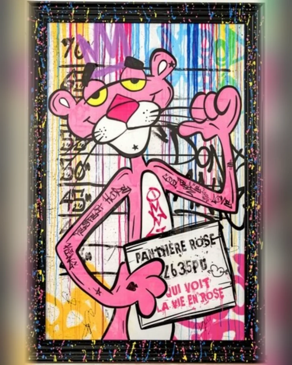 Tableau Panthère Pop 80×120 cm