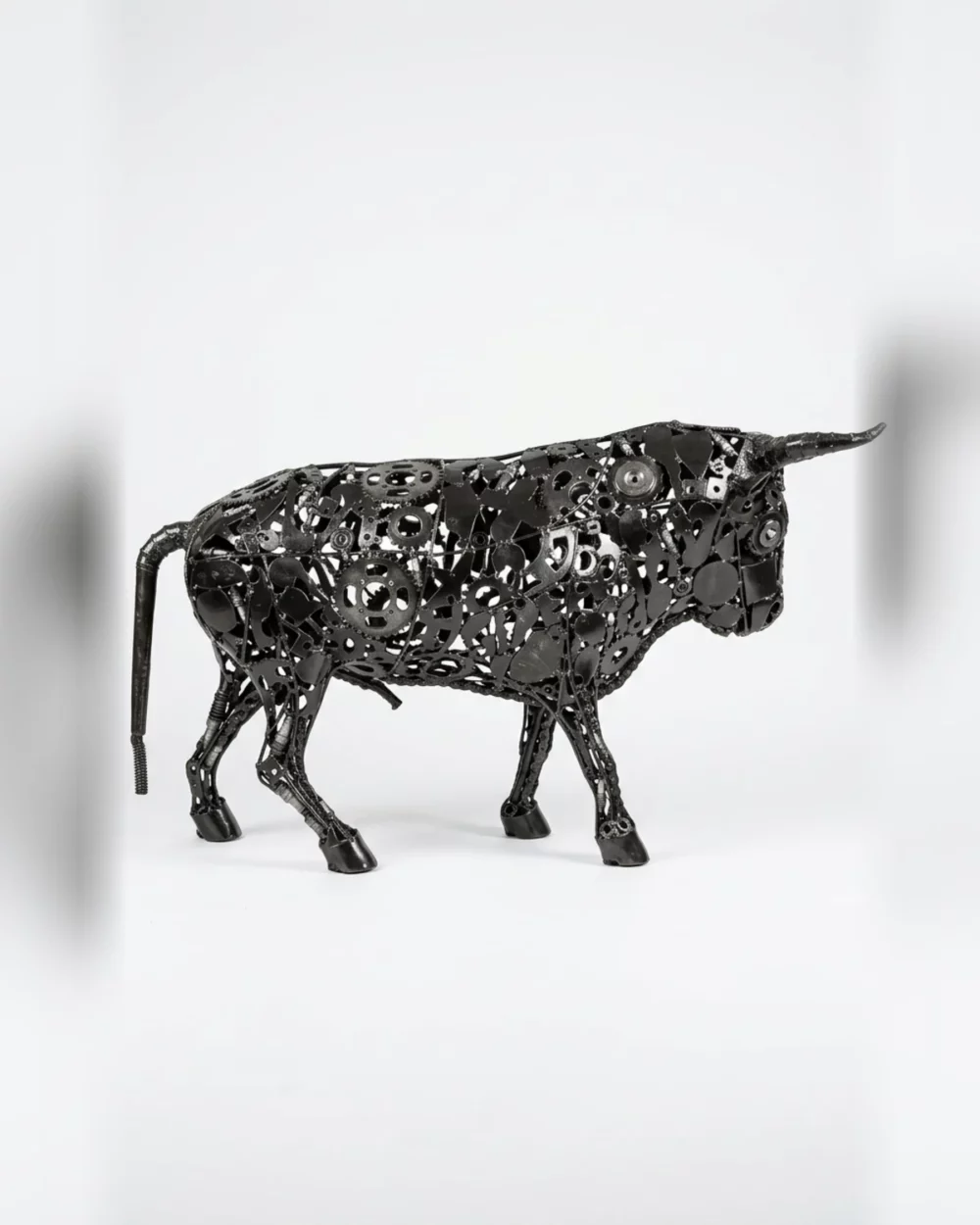 Taureau métal noir 80 cm